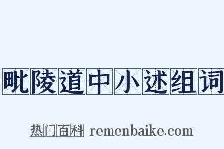 毗陵道中小述组词是什么意思的图片